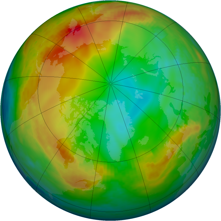 Arctic ozone map for 30 December 1981